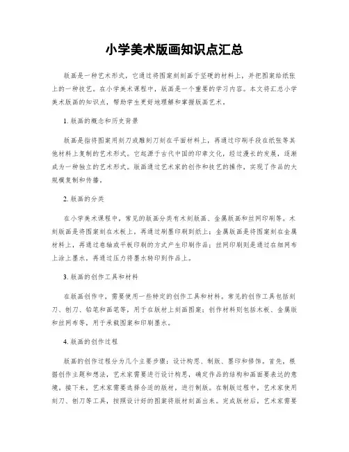 小学美术版画知识点汇总