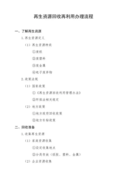再生资源回收再利用办理流程