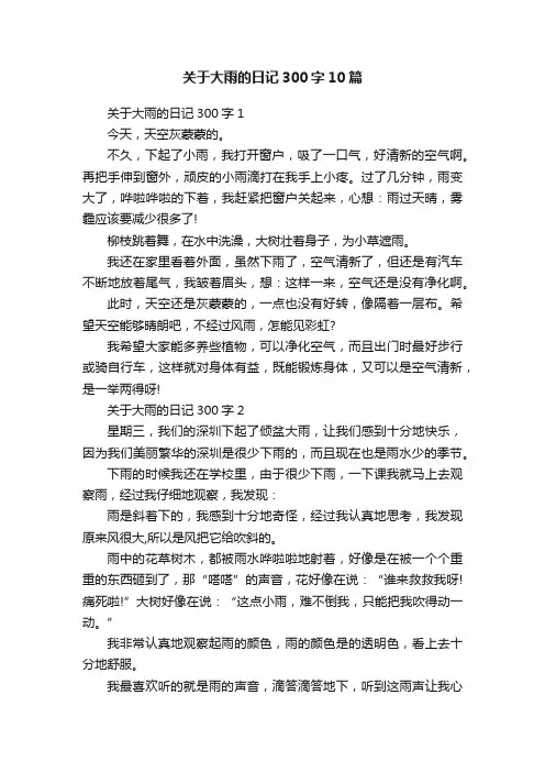 关于大雨的日记300字10篇