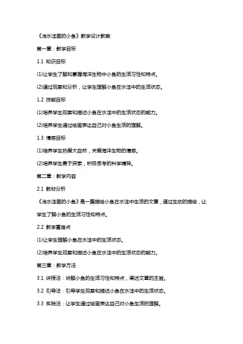《浅水洼里的小鱼》教学设计教案