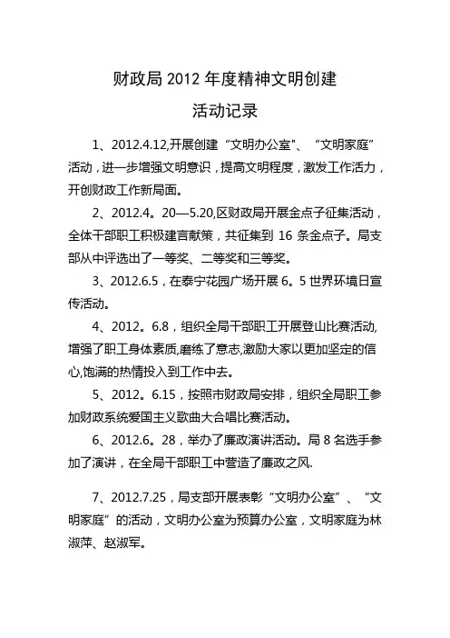 精神文明创建活动记录