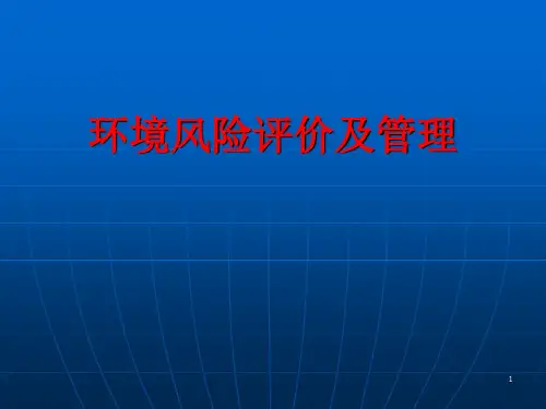 环境风险评价及管理PPT课件