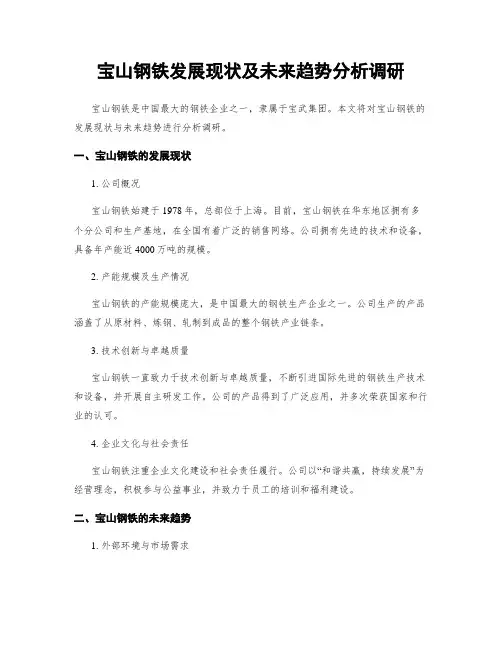 宝山钢铁发展现状及未来趋势分析调研