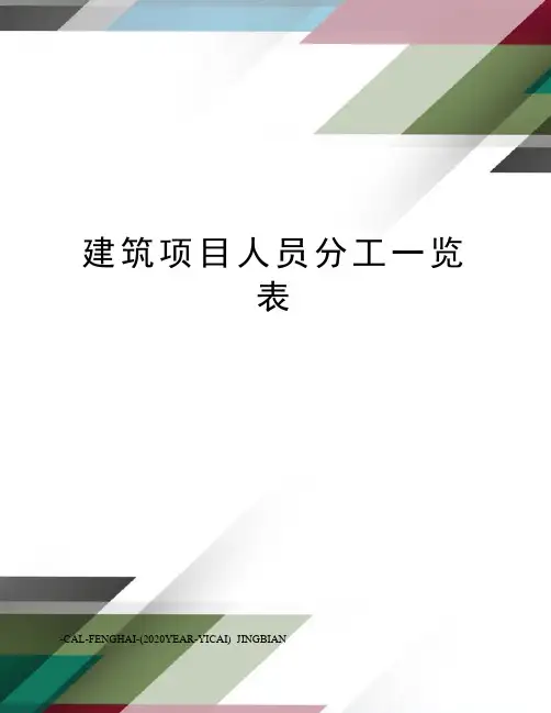 建筑项目人员分工一览表
