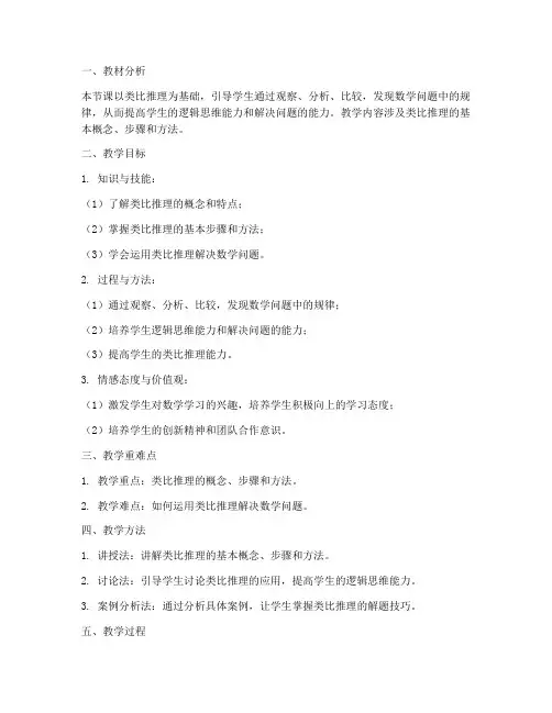 类比推理数学教案模板范文