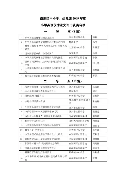 南湖区中小学