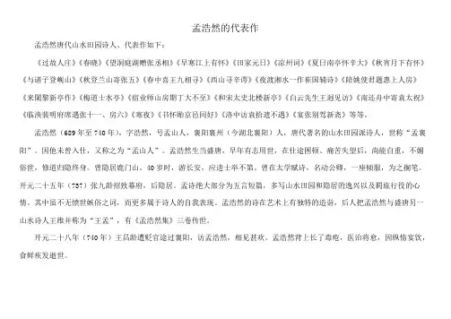 孟浩然的代表作