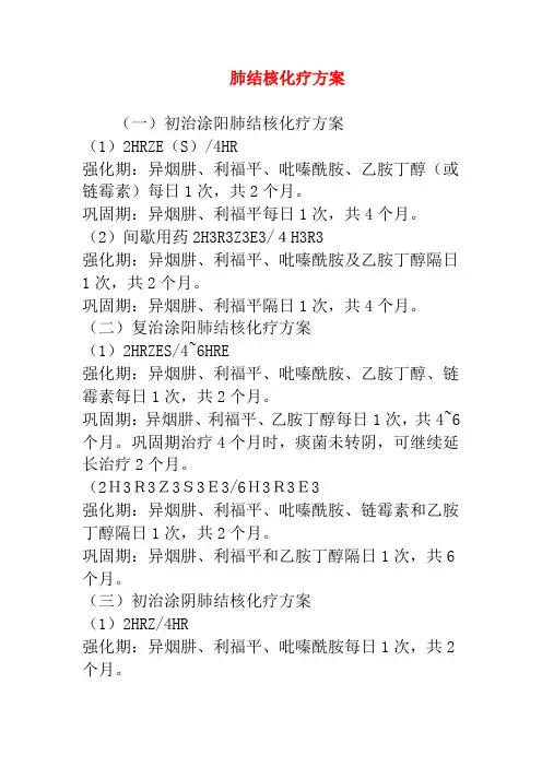 肺结核化疗方案