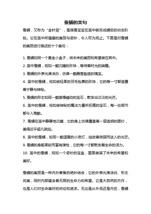 蚕蛹的美句