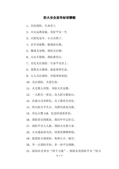 防火安全宣传标语横幅