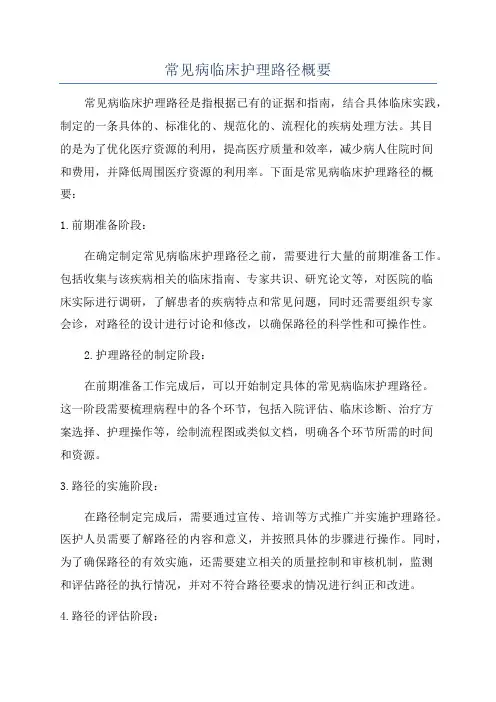 常见病临床护理路径概要