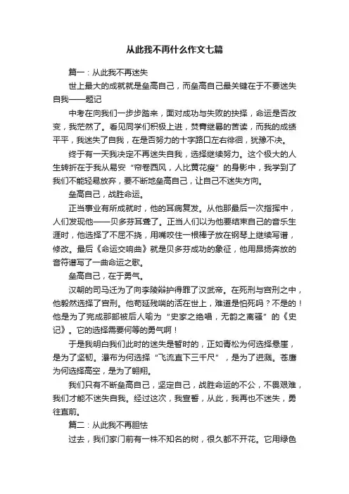 从此我不再什么作文七篇