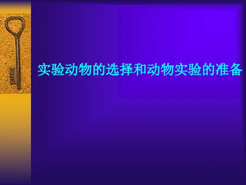 实验动物的选择和动物实验的准备