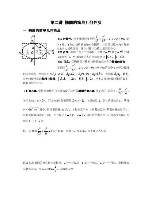 椭圆的基本性质