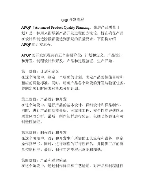 apqp开发流程