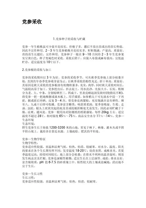 党参采收