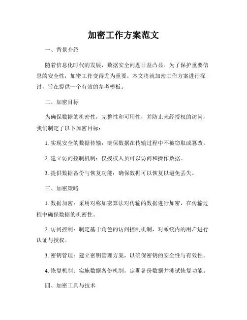加密工作方案范文