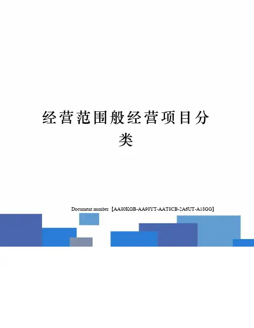 经营范围般经营项目分类