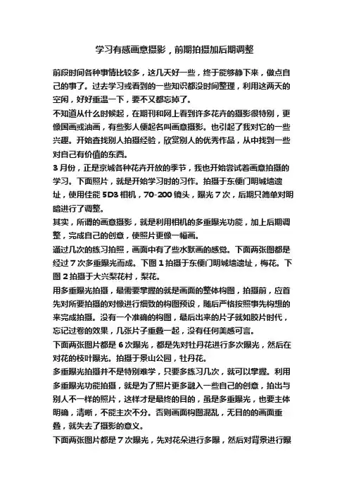 学习有感画意摄影，前期拍摄加后期调整