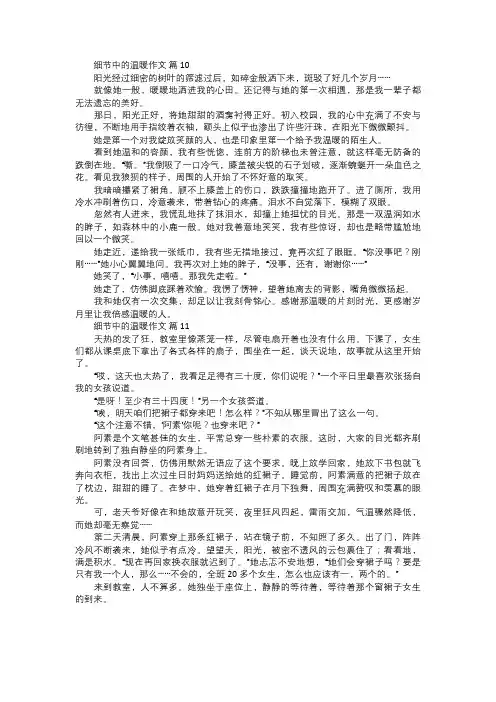 细节中的温暖作文四