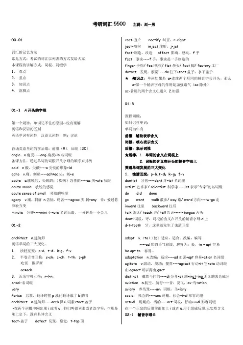 2016年考研词汇5000速记