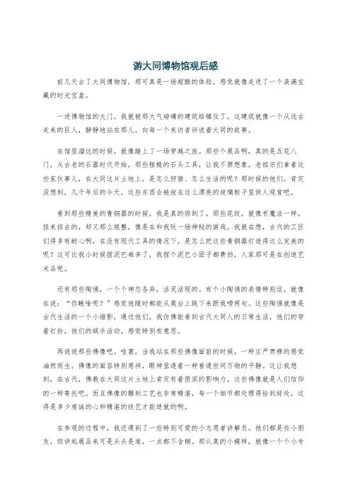 游大同博物馆观后感