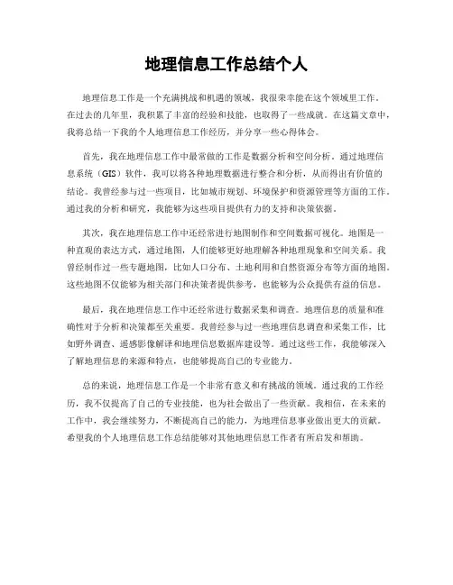 地理信息工作总结个人