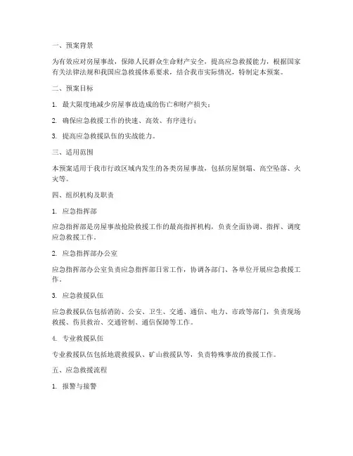 房屋事故抢险救援预案