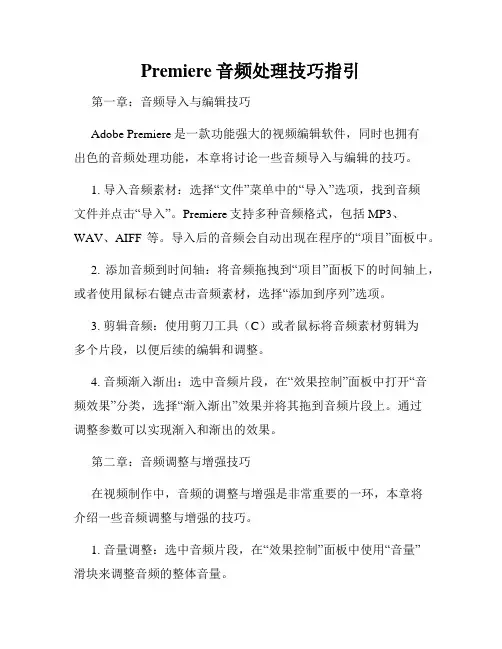 Premiere音频处理技巧指引