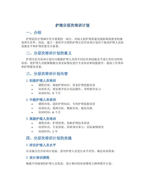 护理分层次培训计划