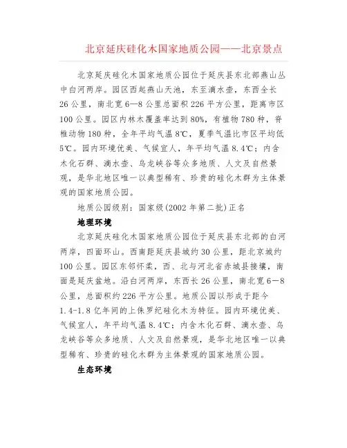 北京延庆硅化木国家地质公园——北京景点