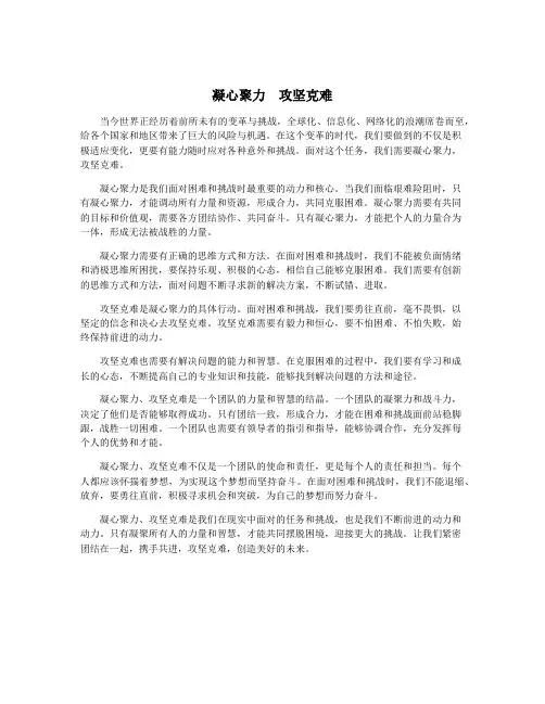 凝心聚力 攻坚克难