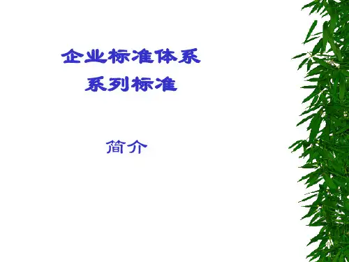 企业标准体系系列标准简介(ppt 63页)