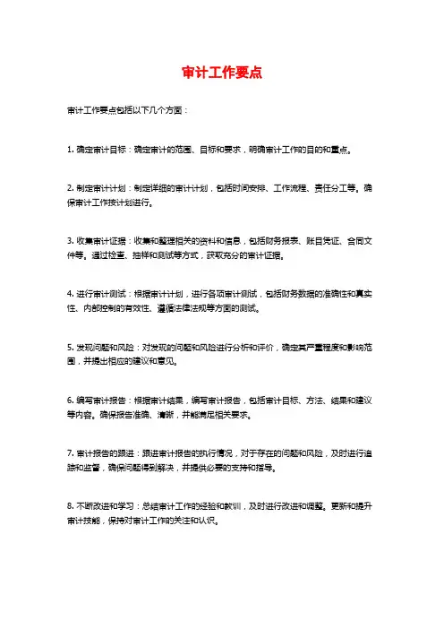 审计工作要点