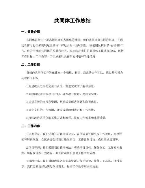 共同体工作总结