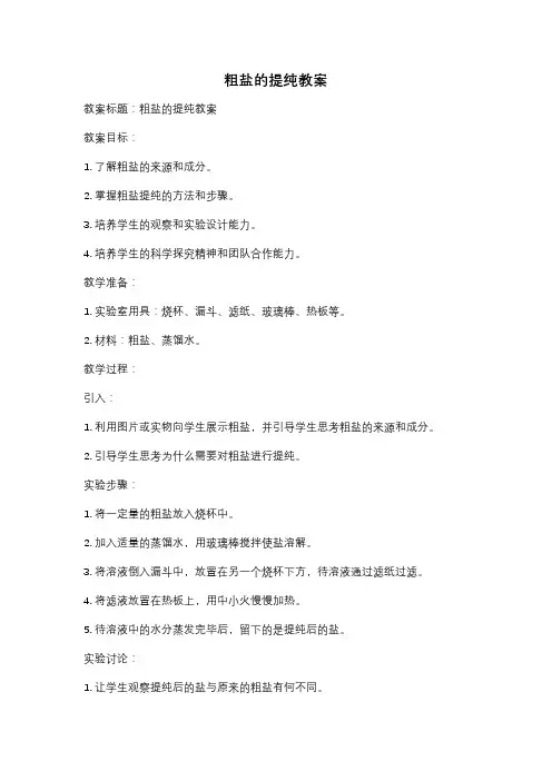 粗盐的提纯教案