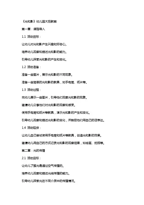 《光和影》幼儿园大班教案