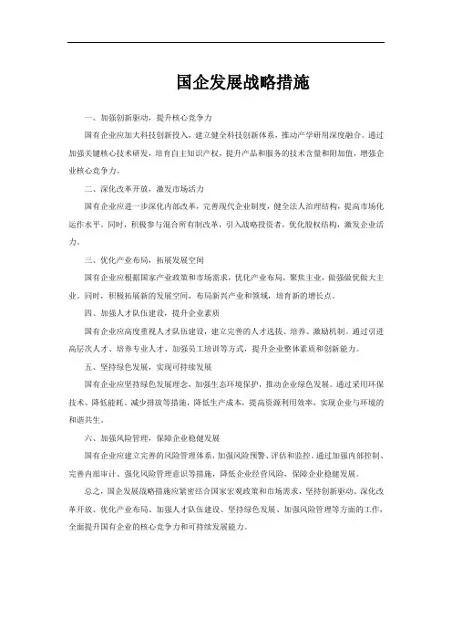 国企发展战略措施