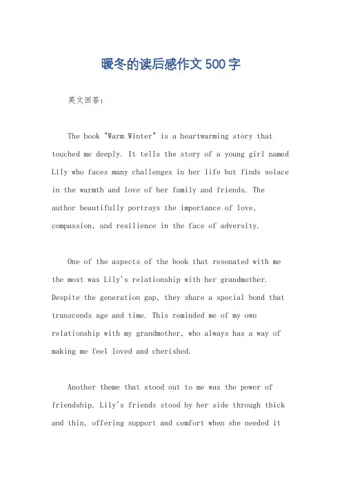 暖冬的读后感作文500字