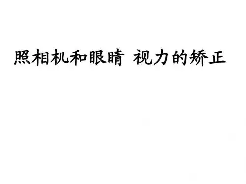 照相机和眼睛 视力的矫正习题