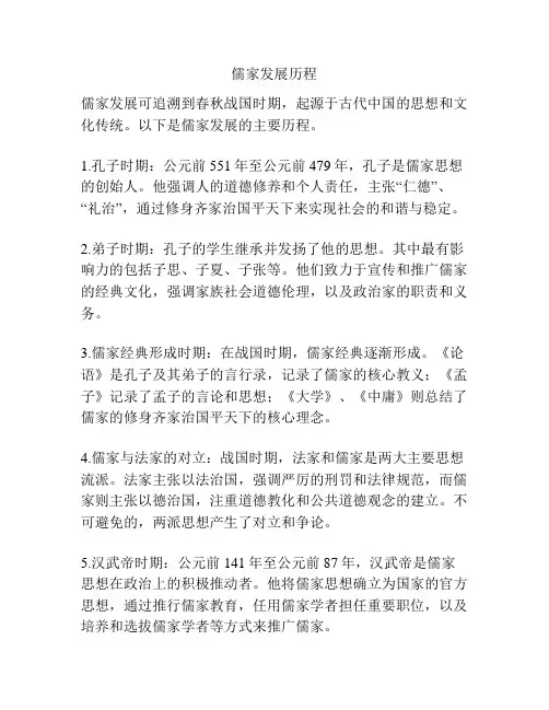 儒家发展历程
