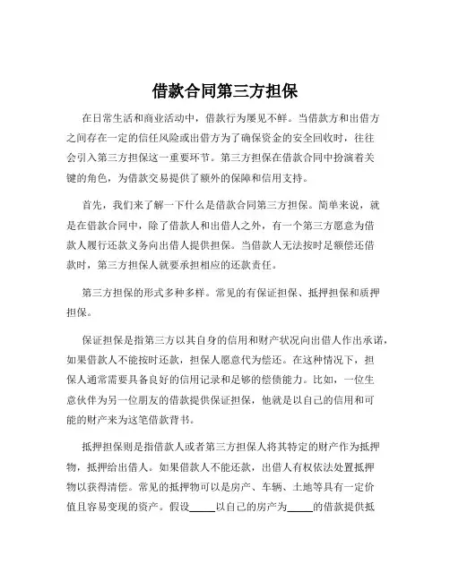 借款合同第三方担保