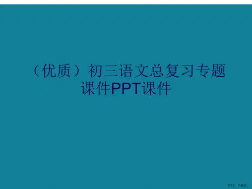 演示文稿初三语文总复习专题课件