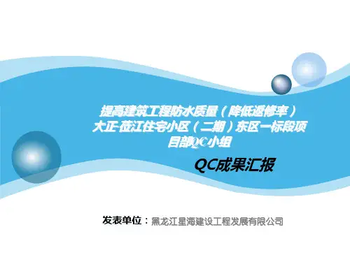 提高建筑防水质量降低返修率