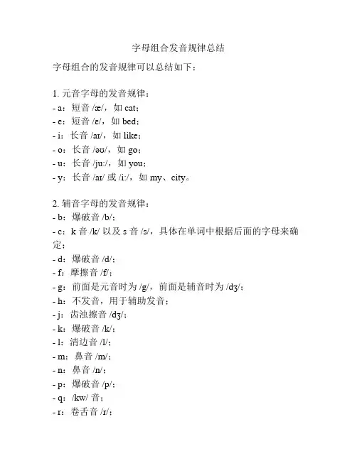 字母组合发音规律总结