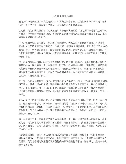 少先队主题活动感想
