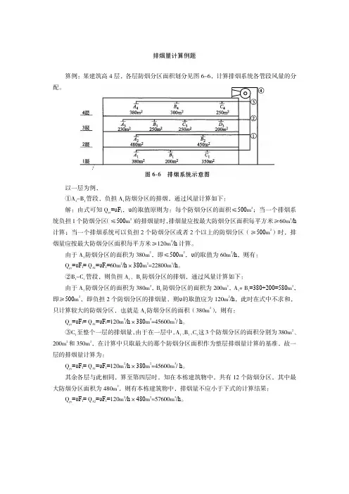 一级注册消防工程师排烟量计算例题