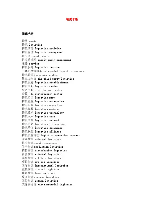物流术语_中英文