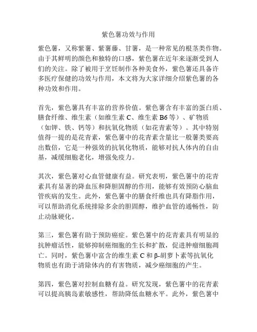 紫色薯功效与作用