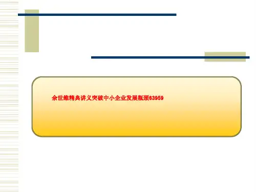 余世维精典讲义突破中小企业发展瓶颈63959